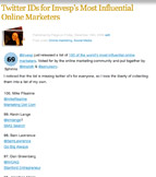 Twitter IDs for Invesp’s Most Influential Online Marketers