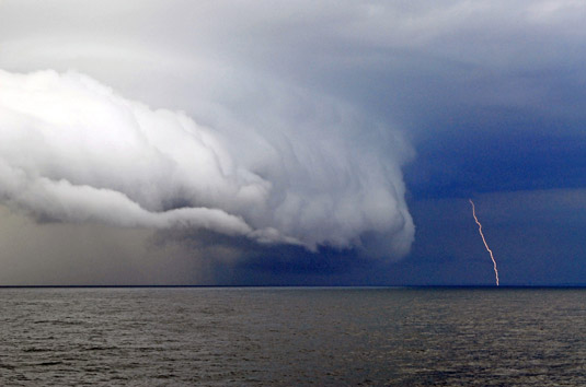 Storm over the ocean